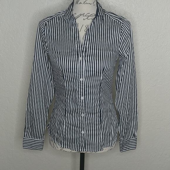 H&M Striped Button Front Shirt Size 4 - Picture 1 of 7